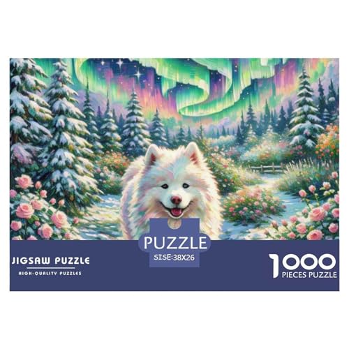 Samoje Puzzles 1000-teilige Schwer Puzzle Spielzeug Lernspiel Impossible Haustier Hund Herausforderungsspielzeug Für Erwachsene Kinder 38x26cm/1000pcs von OWBASKPOZ