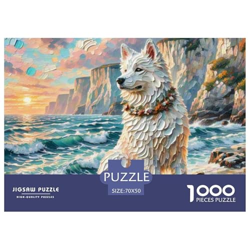 Schlittenhunde Puzzle 1000 Teile Schwer Puzzle Spielzeug Lernspiel Impossible Haustier Hund Herausforderung Spielzeug Für Erwachsene Und Kinder Ab 14 Jahren 70x50cm/1000pcs von OWBASKPOZ