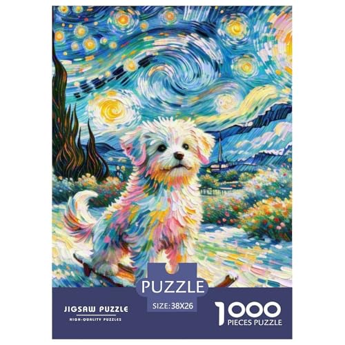 Schlittenhunde Puzzle 1000 Teile Schwer Puzzle Spielzeug Lernspiel Impossible Haustierhund Herausforderung Spielzeug Für Erwachsene Kinder 38x26cm/1000pcs von OWBASKPOZ