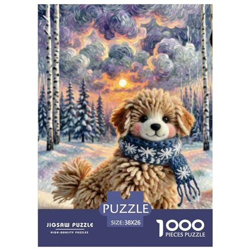 Schlittenhunde Puzzle 1000 Teile Schwer Puzzle Spielzeug Lernspiel Impossible Haustierhund Herausforderung Spielzeug Für Erwachsene Und Kinder in Bewährter 38x26cm/1000pcs von OWBASKPOZ