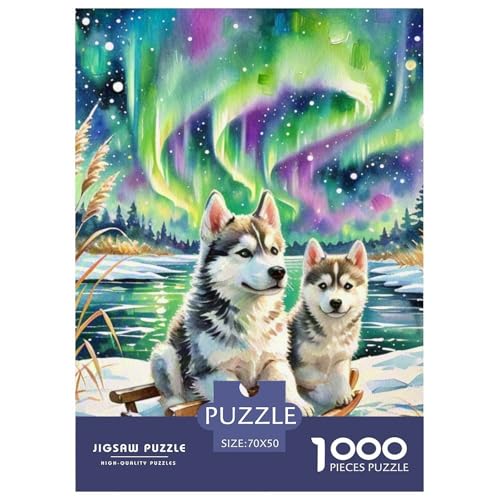 Schlittenhunde Puzzle 1000 Teile Schwer Puzzle Spielzeug Pädagogisches Spiel Impossible Haustierhund Herausforderungsspielzeug Für Erwachsene Und Kinder Ab 14 Jahren 70x50cm/1000pcs von OWBASKPOZ