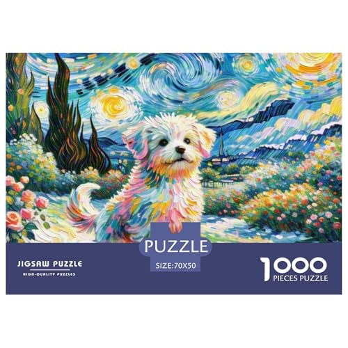Schlittenhunde Puzzle 1000-teilige Schwer Puzzle Spielzeug Lernspiel Impossible Haustier Hund Herausforderungsspielzeug Für Erwachsene Kinder 70x50cm/1000pcs von OWBASKPOZ