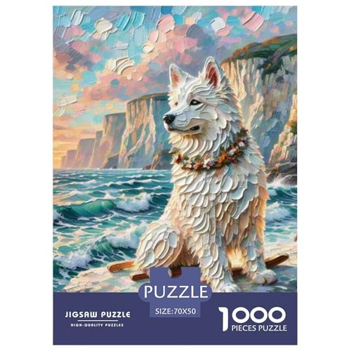 Schlittenhunde Puzzles 1000 Teile Schwer Puzzle Spielzeug Lernspiel Impossible Haustierhund Herausforderung Spielzeug Für Erwachsene Kinder 70x50cm/1000pcs von OWBASKPOZ