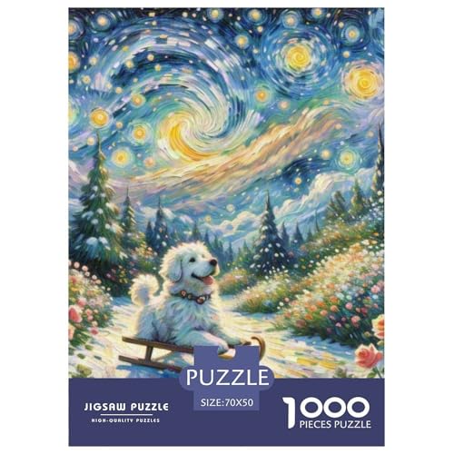 Schlittenhunde Puzzles 1000 Teile Schwer Puzzle Spielzeug Pädagogisches Spiel Impossible Haustierhund Herausforderungsspielzeug Für Erwachsene Kinder 70x50cm/1000pcs von OWBASKPOZ