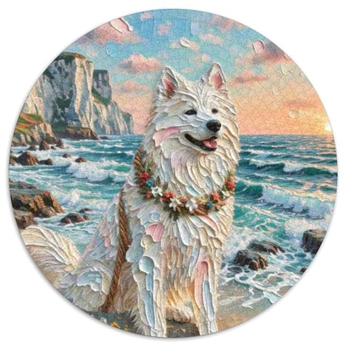 Schlittenhunde1000 TeileRund PuzzleHaustier Hund Für Erwachsene Und Kinder RundesPuzzles Für Game Geschenk1000pcs (67.5x67.5cm) von OWBASKPOZ