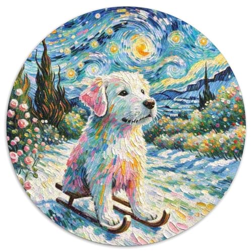 Schlittenhunde1000 TeileRund PuzzleHaustier Hund Für Erwachsene Und Kinder RundesPuzzles Für Game Geschenk1000pcs (67.5x67.5cm) von OWBASKPOZ