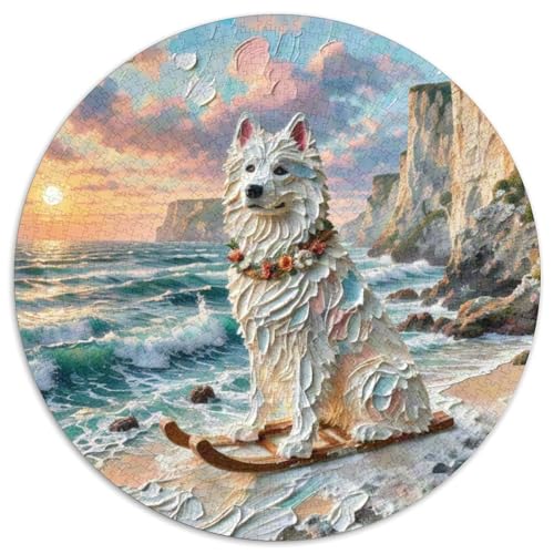 Schlittenhunde1000 TeileStressabbau Spielzeug Für Circular Puzzles Haustier HundPuzzle Erwachsene Und Kinder1000pcs (67.5x67.5cm) von OWBASKPOZ
