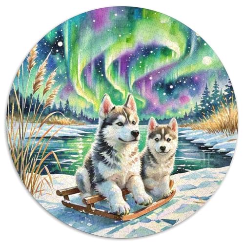 SchlittenhundePuzzle 1000 Teile Für Erwachsene Kinder Originelle Geschenke FürHaustier HundLernspiel Herausforderungsspielzeug1000pcs (67.5x67.5cm) von OWBASKPOZ