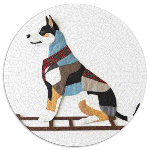 SchlittenhundePuzzle 1000 Teile Für Erwachsene Und Kinder,1000 Teile Jigsaw Haustier HundPuzzles GameGeschenk1000pcs (67.5x67.5cm) von OWBASKPOZ