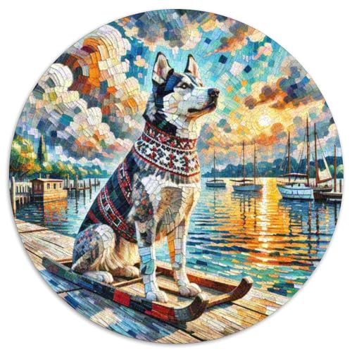 SchlittenhundePuzzle 1000 Teile Für Erwachsene Und Kinder,Haustier HundJigsaw GameGeschenk,1000pcs (67.5x67.5cm) von OWBASKPOZ