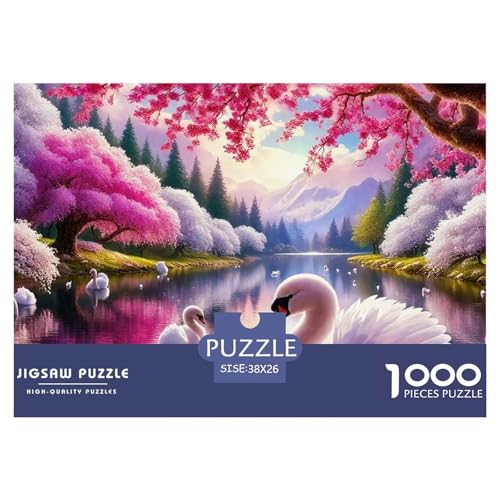 Schwan Puzzles 1000 Teile Schwer Puzzle Spielzeug Lernspiel Impossible Herausforderung Spielzeug Für Erwachsene Kinder 38x26cm/1000pcs von OWBASKPOZ