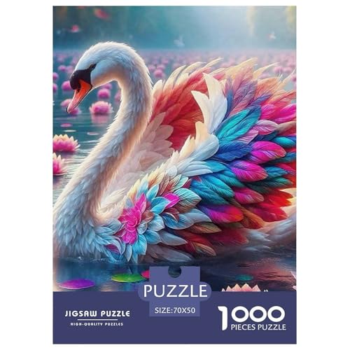 Schwan Puzzles 1000 Teile Schwer Puzzle Spielzeug Lernspiel Impossible Herausforderungsspielzeug Für Erwachsene Und Kinder in Bewährter 70x50cm/1000pcs von OWBASKPOZ