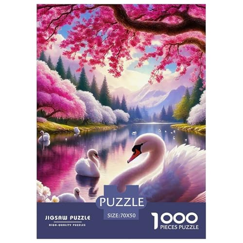Schwan Puzzles 1000 Teile Schwer Puzzle Spielzeug Pädagogisches Spiel Impossible Herausforderungsspielzeug Für Erwachsene Und Kinder in Bewährter 70x50cm/1000pcs von OWBASKPOZ