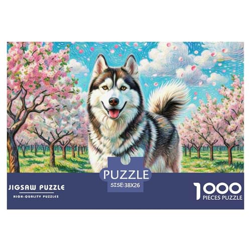 Sibirischer Husky Puzzle 1000 Teile Schwer Puzzle Spielzeug Lernspiel Impossible Haustier Hund Herausforderungsspielzeug Für Erwachsene Und Kinder in Bewährter 38x26cm/1000pcs von OWBASKPOZ