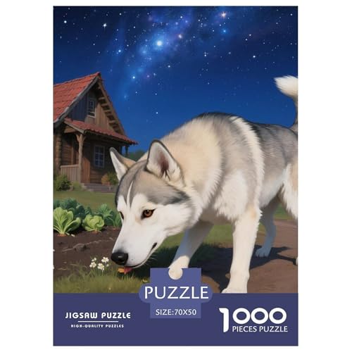 Sibirischer Husky Puzzle 1000-teilige Schwer Puzzle Spielzeug Lernspiel Impossible Haustier Hund Herausforderung Spielzeug Für Erwachsene Und Kinder Ab 12 Jahren 70x50cm/1000pcs Sibirischer Husky Puzzle 1000-teilige Schwer Puzzle Spielzeug Lernspiel Impossible Haustier Hund Herausforderung Spielzeug Für Erwachsene Und Kinder Ab 12 Jahren 70x50cm/1000pcs von OWBASKPOZ