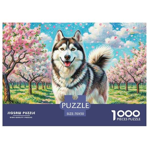 Sibirischer Husky Puzzles 1000 Teile Schwer Puzzle Spielzeug Lernspiel Impossible Haustier Hund Herausforderungsspielzeug Für Erwachsene Und Kinder Ab 14 Jahren 70x50cm/1000pcs von OWBASKPOZ
