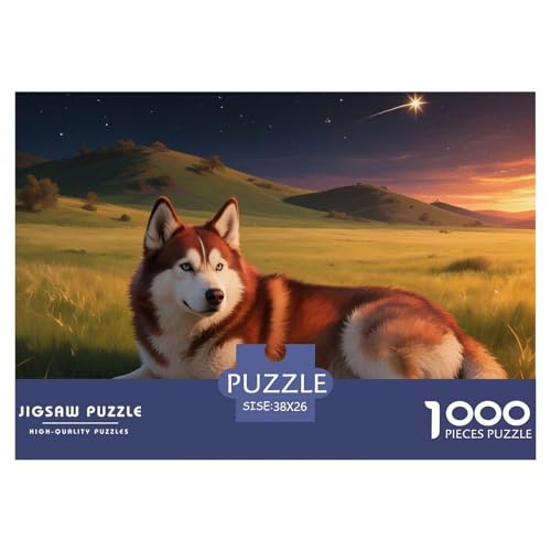 Sibirischer Husky Puzzles 1000 Teile Schwer Puzzle Spielzeug Pädagogisches Spiel Impossible Haustier Hund Herausforderung Spielzeug Für Erwachsene Und Kinder Ab 14 Jahren 38x26cm/1000pcs von OWBASKPOZ