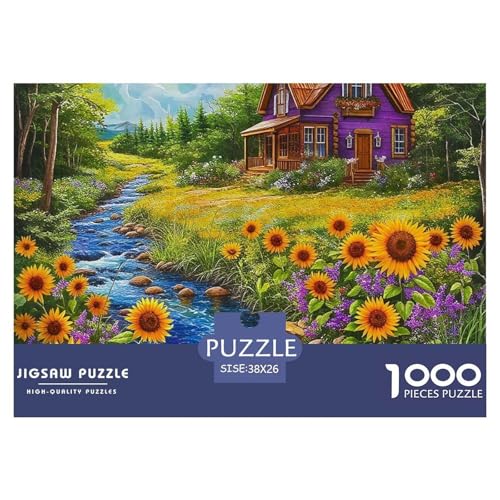 Sonnenblumen Puzzle 1000 Teile Schwer Puzzle Spielzeug Lernspiel Impossible Herausforderungsspielzeug Für Erwachsene Und Kinder in Bewährter 38x26cm/1000pcs von OWBASKPOZ