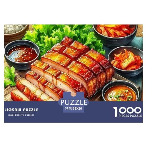 Steak Puzzle 1000-teilige Schwer Puzzle Spielzeug Pädagogisches Spiel Impossible Herausforderungsspielzeug Für Erwachsene Kinder 38x26cm/1000pcs von OWBASKPOZ