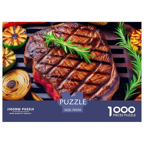 Steak Puzzles 1000 Teile Schwer Puzzle Spielzeug Lernspiel Impossible Herausforderungsspielzeug Für Erwachsene Und Kinder in Bewährter 70x50cm/1000pcs von OWBASKPOZ