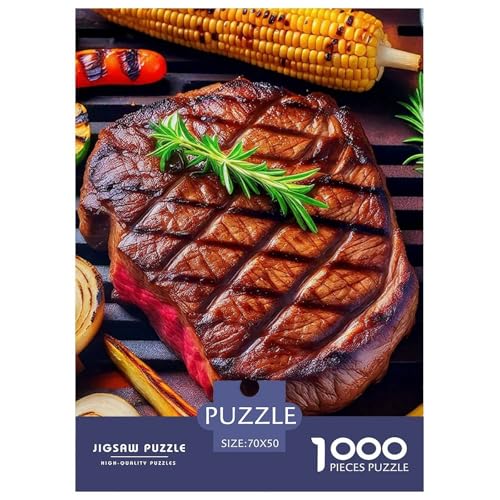 Steak Puzzles 1000 Teile Schwer Puzzle Spielzeug Pädagogisches Spiel Impossible Herausforderungsspielzeug Für Erwachsene Und Kinder in Bewährter 70x50cm/1000pcs von OWBASKPOZ