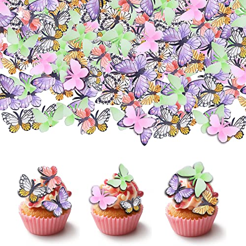 72Pcs Essbare Schmetterlings-Kuchen-Deckel,Tortendeko geburtstagstorte dekoration,Cupcake Dekoration,Oblatenpapier-Schmetterlings-Kuchen-Dekorationen für Hochzeit Geburtstag Babyparty Partyzubehör von OWOAOOwl