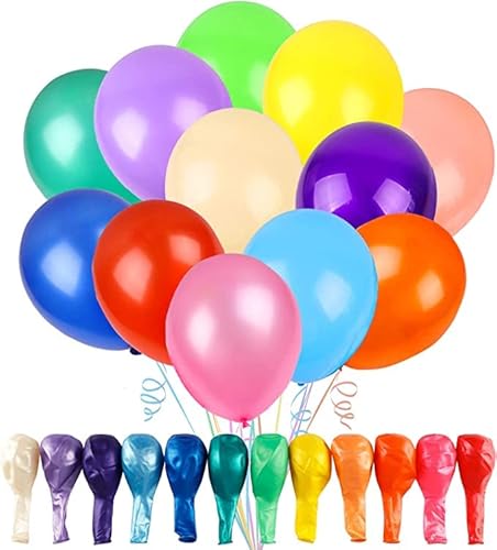 Luftballons Bunt,100Pcs Luftballons Geburtstag,Luftballons-Geburtstagsballons für Mädchen und Jungen,gemischte farbige Luftballons,Luftballons Heliumballons für Kinder Geburtstag Hochzeit Party Deko von OWOAOOwl