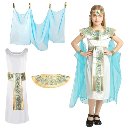 OWOAOOwl Mädchen Kostüm Cleopatra,Kinderkostüm Venus,griechische göttin kostüm,Bezauberndes Kleid,Faschingskostüme Kinder,Ägyptische Königin Kostüm für Halloween Party Verkleidung Karneval von OWOAOOwl