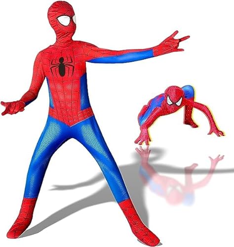 OWOAOOwl Klassische Kinder Spider Kostüm, Kinder Spider Cosplay Kostüm 3D Superheld Fancy Kleid Kind Anime Superheld Kostüm mit Maske,Ghost Spider Kostüm Kinder für Maskerade Party Halloween Karneval von OWOAOOwl