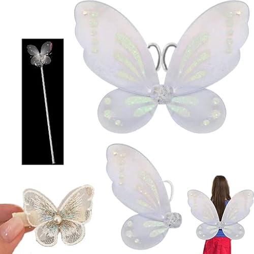 Schmetterlingsflügel,Schmetterlingsflügel für Feenengel Prinzessin,Flügel Fee,Schmetterlingsflügel,Glitzernde Engelsflügel,für Halloween-Party-Cosplay,Weihnachtsparty,Geburtstagsparty favours von OWOAOOwl