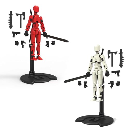 T13 Action Figure, 2 Stück T13 Action Figures 3D-Druck von Beweglichen Figuren mit Mehreren Gelenken, Roboter-Actionfigur, Desktop-Dekorationen (A) von OWOAOOwl