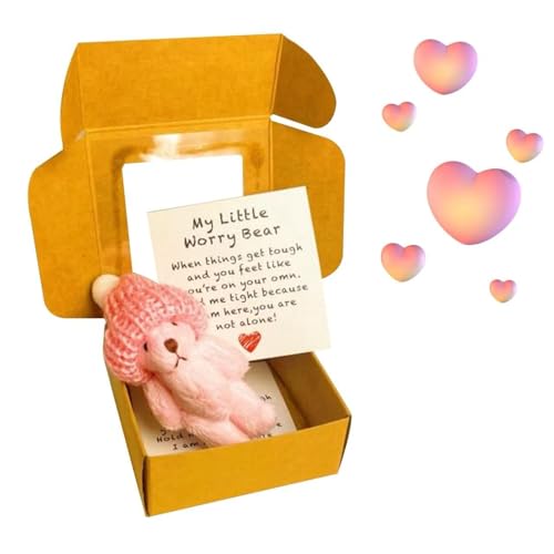 OWSEN Sorgenbär-Umarmung in einer Box, handgefertigter Mini-Plüschbär in einer Box, 1 Set Mini-Sorgenbären mit inspirierender Karte, Beileidsgeschenk für Weihnachten und Valentinstag OWSEN Sorgenbär-Umarmung in einer Box, handgefertigter Mini-Plüschbär in einer Box, 1 Set Mini-Sorgenbären mit inspirierender Karte, Beileidsgeschenk für Weihnachten und Valentinstag von OWSEN