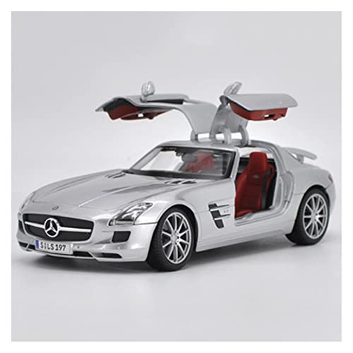 Modellauto Im Maßstab 1 18 Für Mercedes-Benz SLS Zinklegierung Simulation Spielzeugauto Modell Als Neujahrsgeschenk Für Erwachsene(Silber) von OWYALQ