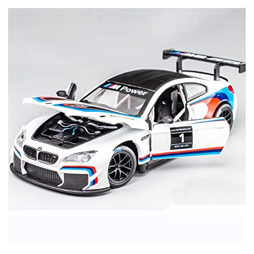 Modellauto Im Maßstab 1 24 Für BMW M6 GT3 Alloy Diecast Modell Freilauf High Light Sport Racing Car Toy(A) von OWYALQ