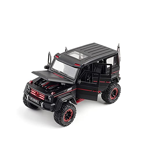 Modellauto Im Maßstab 1 24 Für G500 4x4 V12 Offroad-Legierung Zurückziehen Modellauto Modell Spielzeug Sound Licht Zurückziehen(Schwarz) von OWYALQ