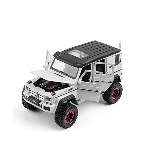 Modellauto Im Maßstab 1 24 Für G500 4x4 V12 Offroad-Legierung Zurückziehen Modellauto Modell Spielzeug Sound Licht Zurückziehen(White) von OWYALQ