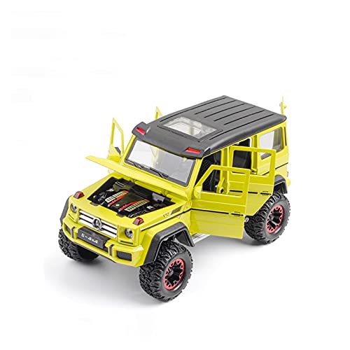 Modellauto Im Maßstab 1 24 Für G500 4x4 V12 Offroad-Legierung Zurückziehen Modellauto Modell Spielzeug Sound Licht Zurückziehen(Yellow) von OWYALQ
