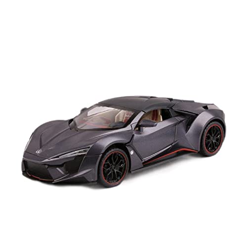 Modellauto Im Maßstab 1 24 Für LYKAN Fenyr Supersport Diecast Spielzeug Metallmodell Hohe Simulation Zurückziehen(Schwarz) von OWYALQ