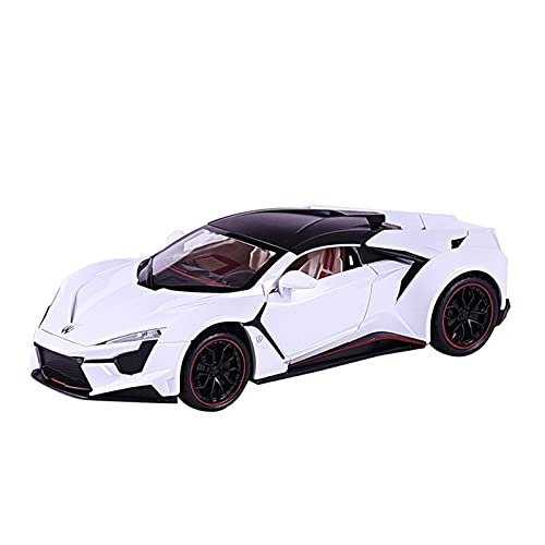 Modellauto Im Maßstab 1 24 Für LYKAN Fenyr Supersport Diecast Spielzeug Metallmodell Hohe Simulation Zurückziehen(White) von OWYALQ