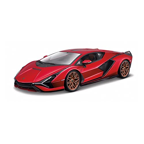 Modellauto Im Maßstab 1 24 Für Lamborghini Sian FKP 37 Alloy Red Sportwagenmodell Static Die Cast Vehicles Collection Display von OWYALQ
