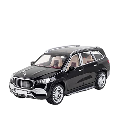 Modellauto Im Maßstab 1 24 for Benz Maybach GLS600 SUV Simulation Diecast Car Model Sound Light Zurückziehen Spielzeugfahrzeuge Geschenk(Schwarz) von OWYALQ