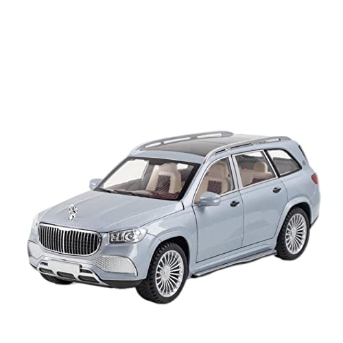 Modellauto Im Maßstab 1 24 for Benz Maybach GLS600 SUV Simulation Diecast Car Model Sound Light Zurückziehen Spielzeugfahrzeuge Geschenk(Silber) von OWYALQ