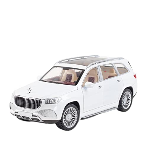 Modellauto Im Maßstab 1 24 for Benz Maybach GLS600 SUV Simulation Diecast Car Model Sound Light Zurückziehen Spielzeugfahrzeuge Geschenk(White) von OWYALQ