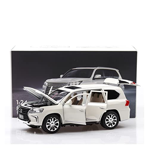 Modellauto Im Maßstab 1 24 for Lexus LX570 Simulation Diecast Automodell Legierung Zurückziehen Spielzeugfahrzeuge Sammlung Geschenk(White) von OWYALQ