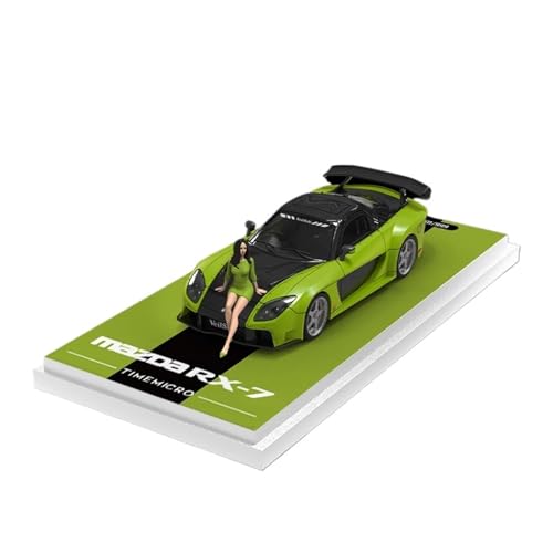 Modellauto Im Maßstab 1:64 Für Mazda RX7 Mini Fahrzeugmodell Hobby Collection Replika Auto Souvenir Mit Puppen(Green) von OWYALQ