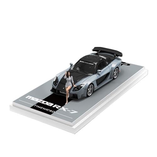 Modellauto Im Maßstab 1:64 Für Mazda RX7 Mini Fahrzeugmodell Hobby Collection Replika Auto Souvenir Mit Puppen(Silver) von OWYALQ