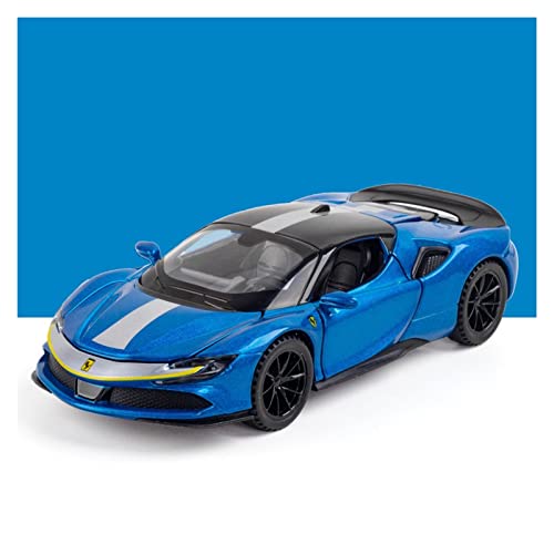 Modellauto Im Maßstab Für Ferrari SF90 1 32 Legierung Diecast Supercar Automodell Metall Fahrzeug Sammlung Geschenke(Blau) von OWYALQ