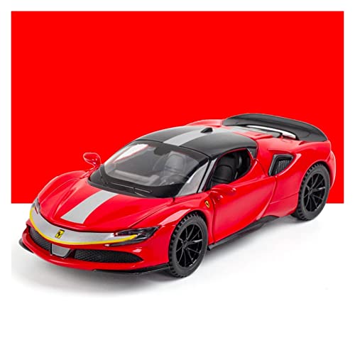 Modellauto Im Maßstab Für Ferrari SF90 1 32 Legierung Diecast Supercar Automodell Metall Fahrzeug Sammlung Geschenke(Rot) von OWYALQ