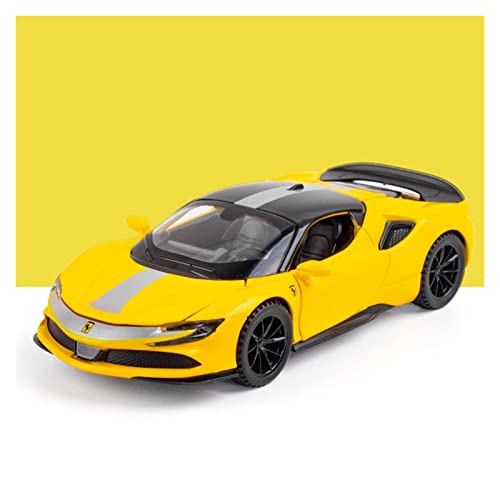 Modellauto Im Maßstab Für Ferrari SF90 1 32 Legierung Diecast Supercar Automodell Metall Fahrzeug Sammlung Geschenke(Yellow) von OWYALQ