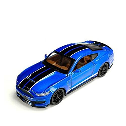 Modellauto Im Maßstab Für Ford Mustang Shelby 1 32 Diecast-Legierung Automodellsammlung Sportwagen Metallfahrzeug Weihnachtsspielzeug(Blau) von OWYALQ